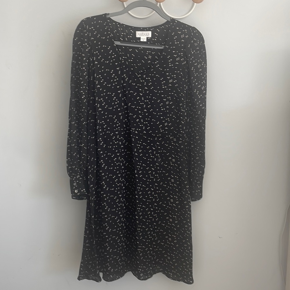 Anthropologie Long Sleeve Knee-length v-neck Dress